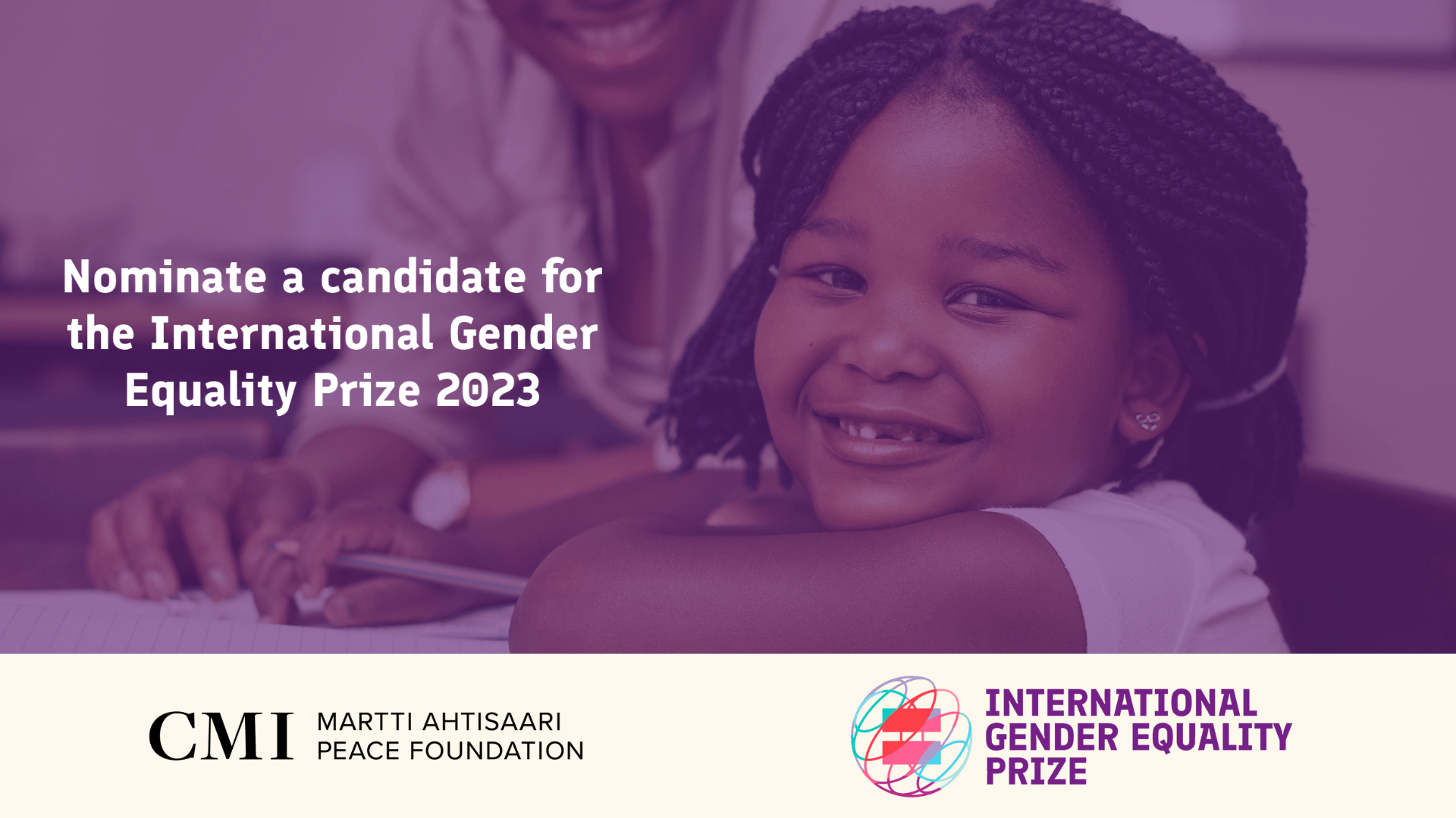 Nominate a candidate for the 2023 International Gender Equality Prize