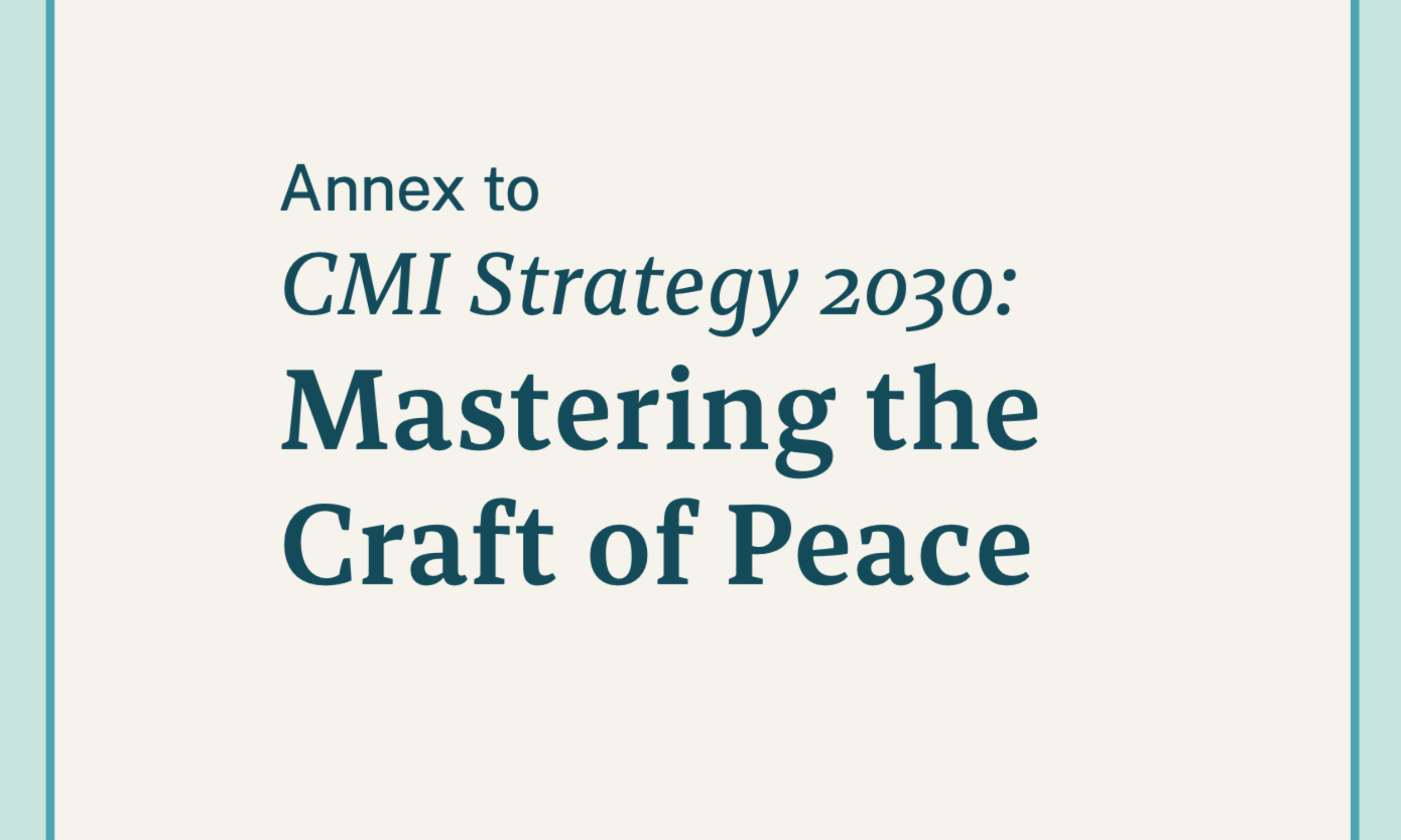 Front page of the Annex to CMI Strategy 2030