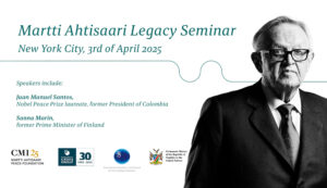 Invitation to Martti Ahtisaari Legacy Seminar at UN, NYC