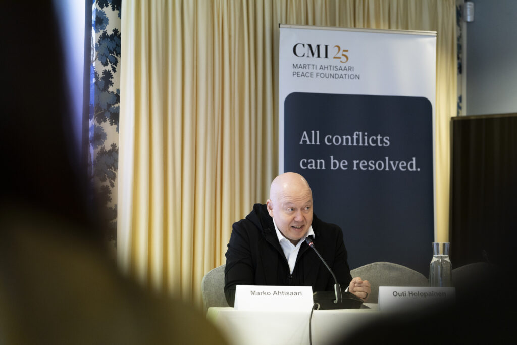 Marko Ahtisaari sitting and talking